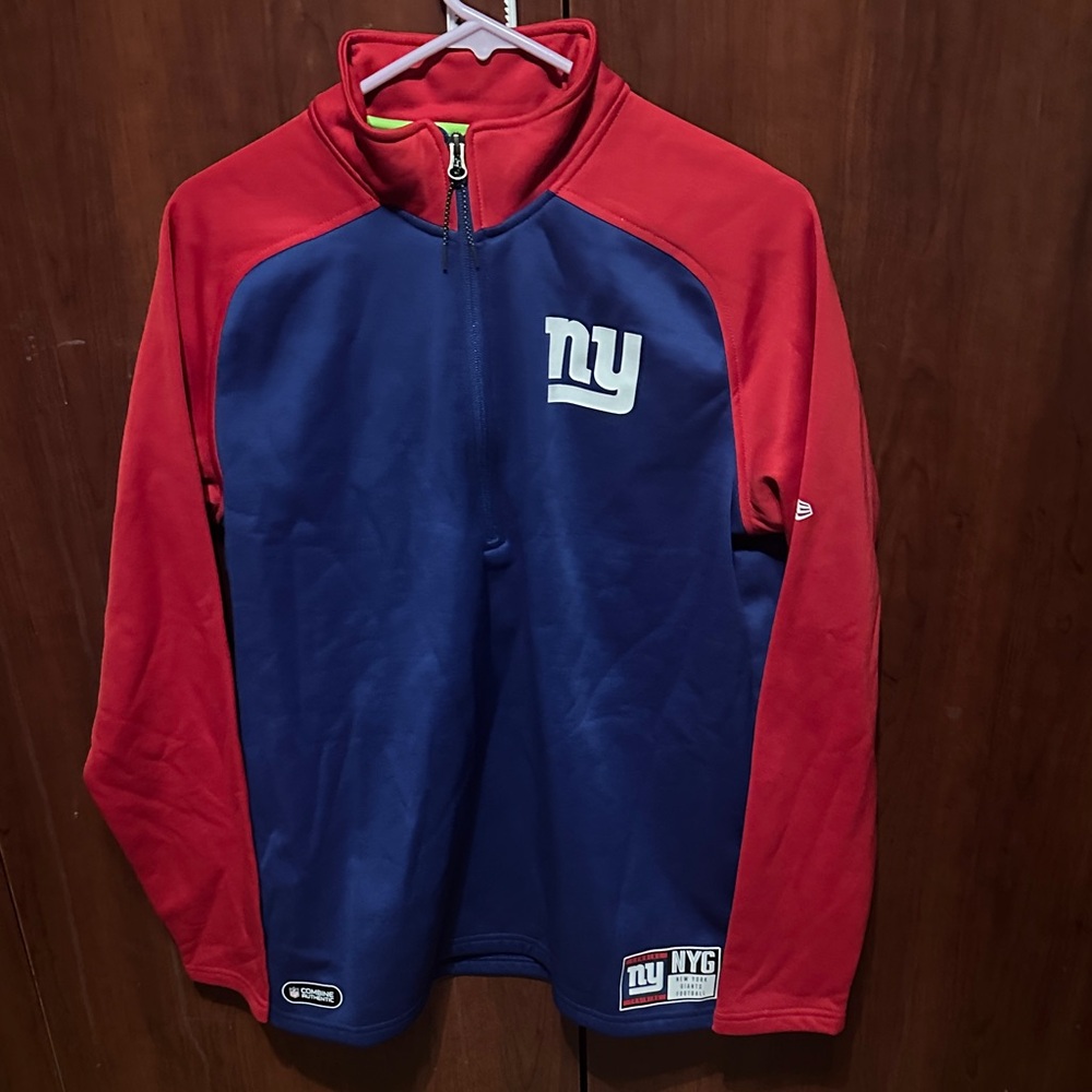 New Era Red and Blue NY Giants Quarter-Zip Pullover
